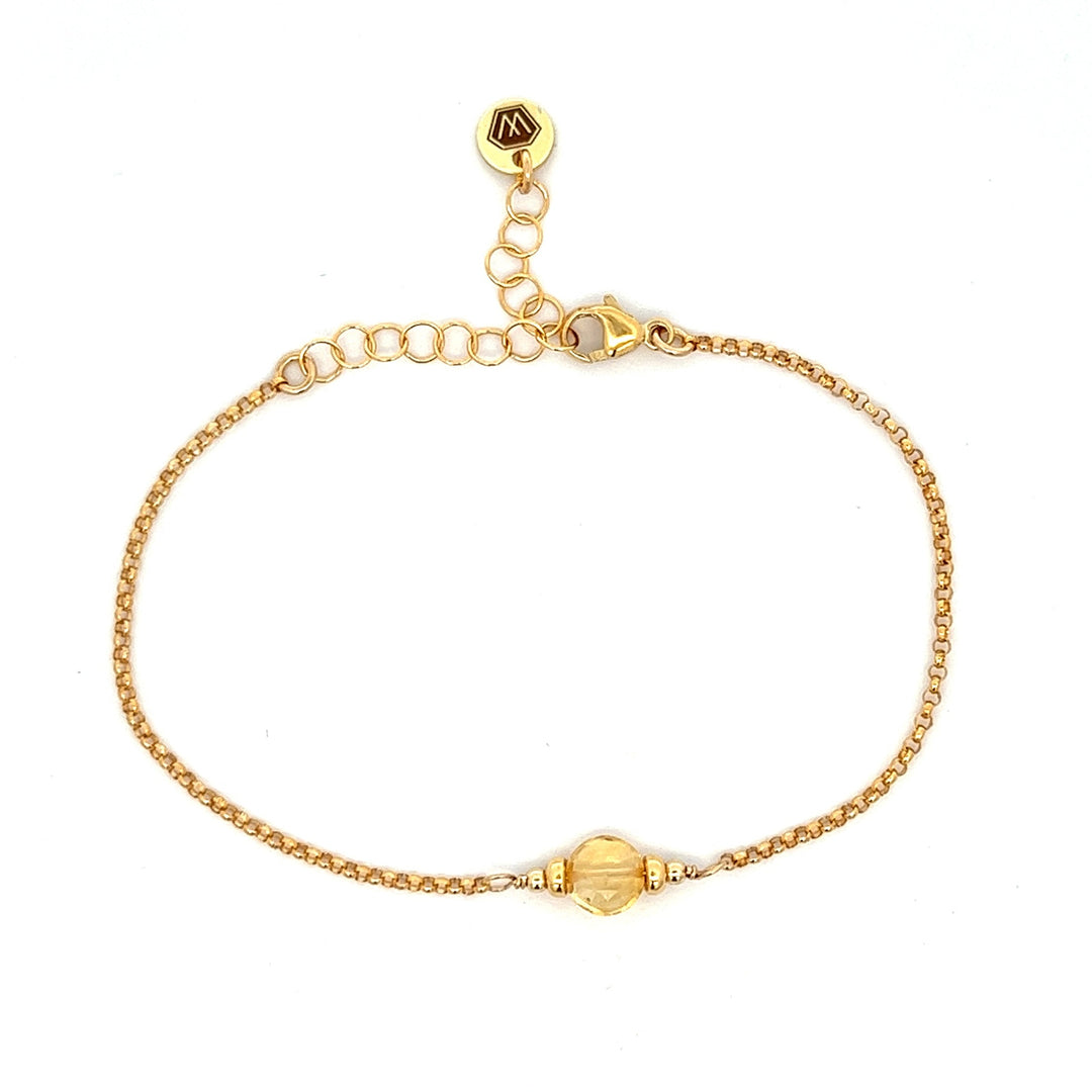 faceted birthstone coin charm bracelet - valentshop.com