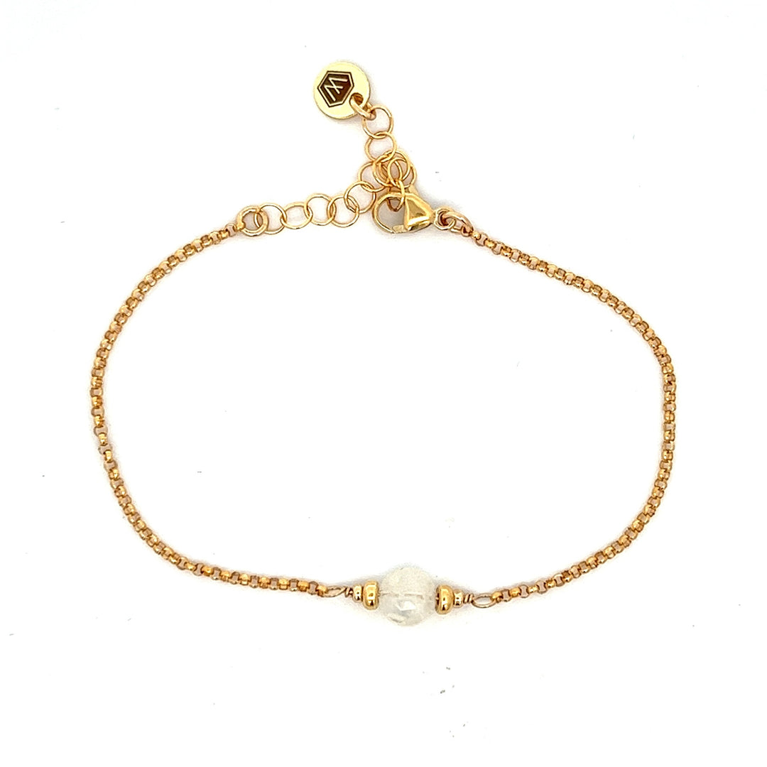 faceted birthstone coin charm bracelet - valentshop.com