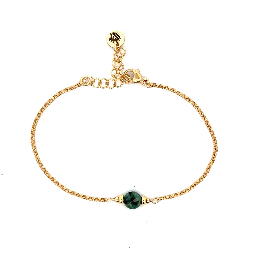 faceted birthstone coin charm bracelet - valentshop.com