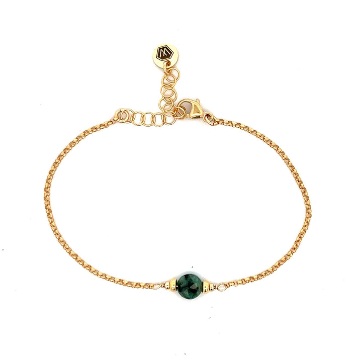 faceted birthstone coin charm bracelet - valentshop.com