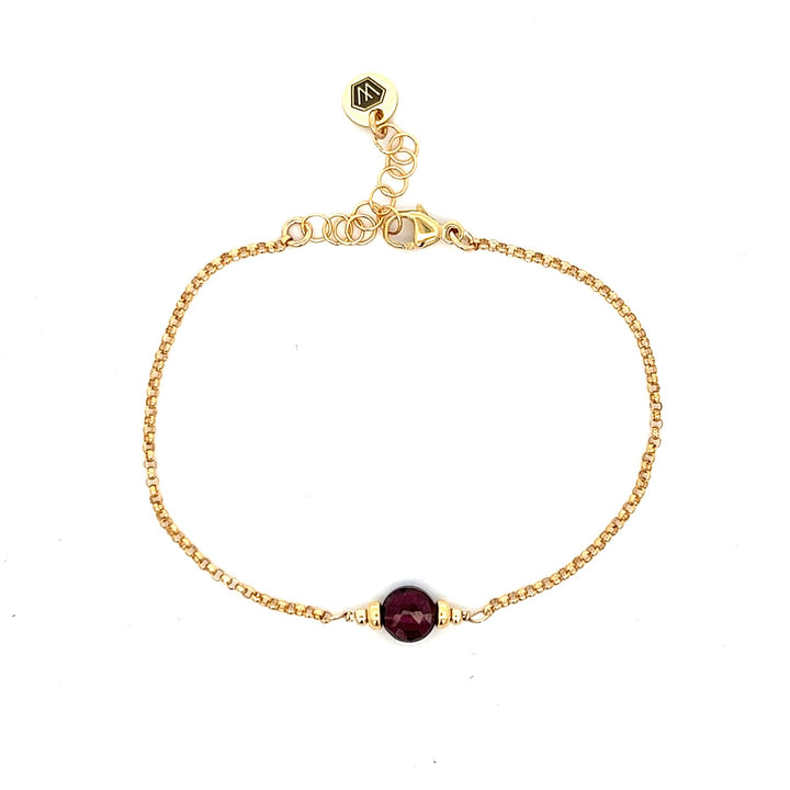 faceted birthstone coin charm bracelet - valentshop.com