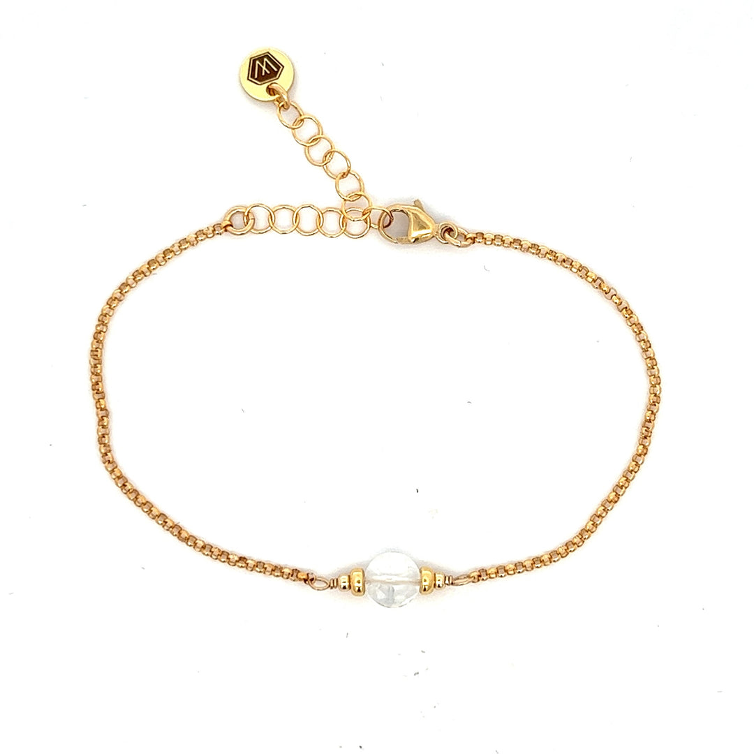 faceted birthstone coin charm bracelet - valentshop.com