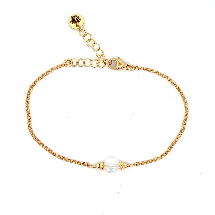 faceted birthstone coin charm bracelet - valentshop.com