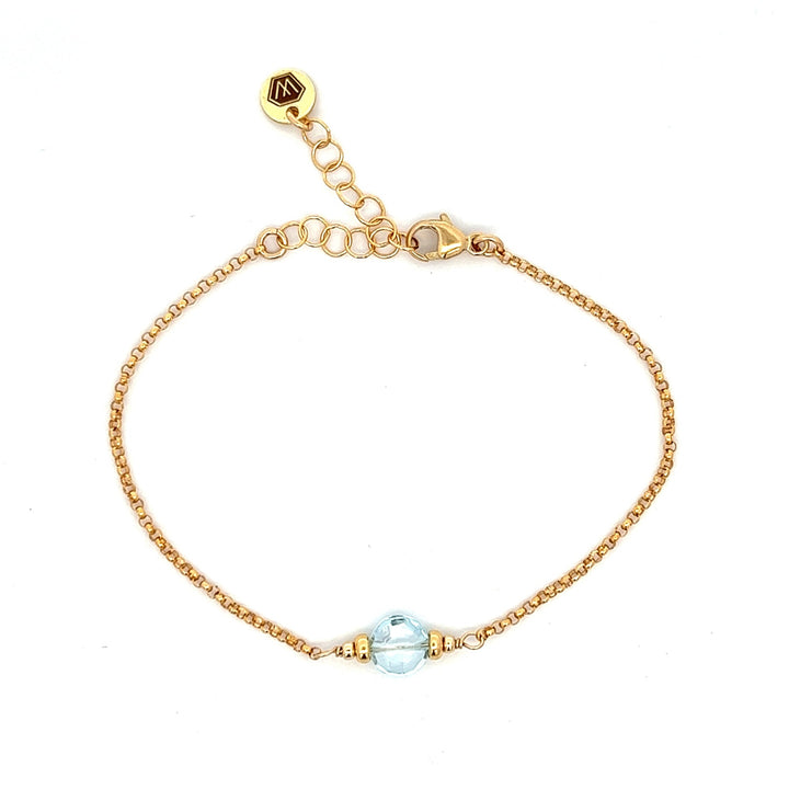 faceted birthstone coin charm bracelet - valentshop.com