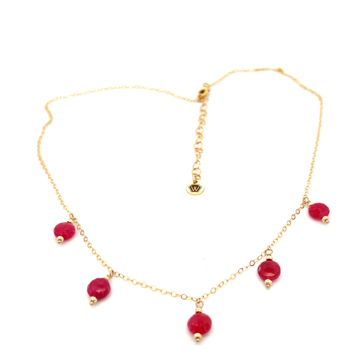 five-drop birthstone coin necklace - valentshop.com