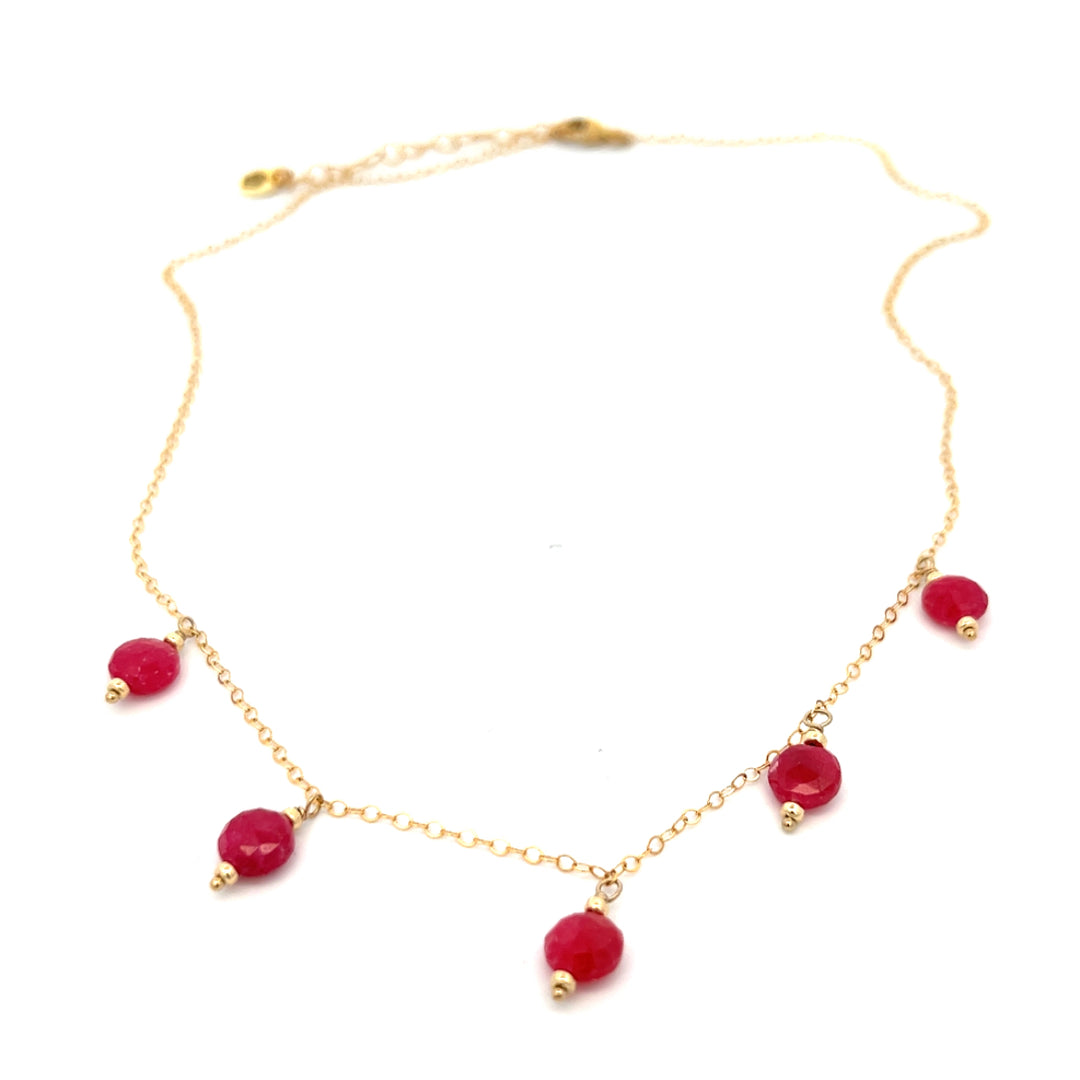 five-drop birthstone coin necklace - valentshop.com