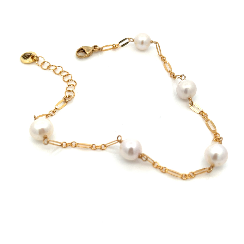 five-station pearl sequin bracelet - Valentshop Jewelry