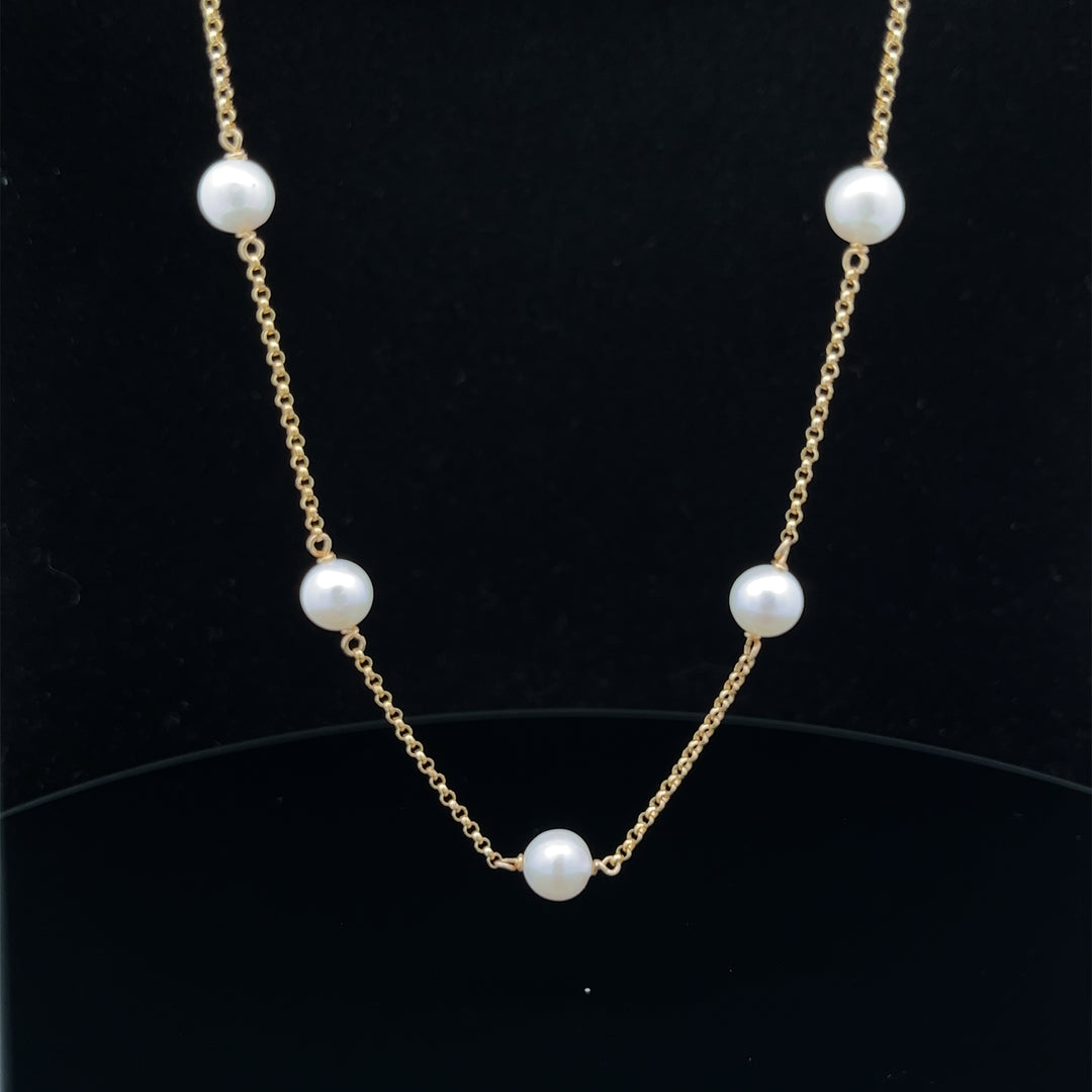 five-station pearl necklace - valentshop.com