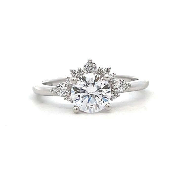 1 1/8 ctw floral halo diamond engagement ring - valentshop.com