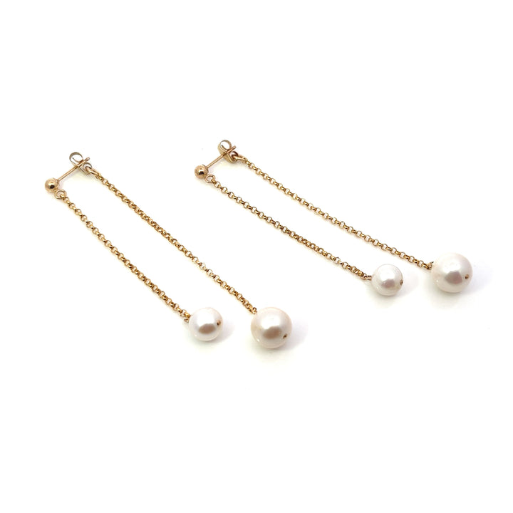 front-to-back versatile pearl duo earrings - valentshop.com