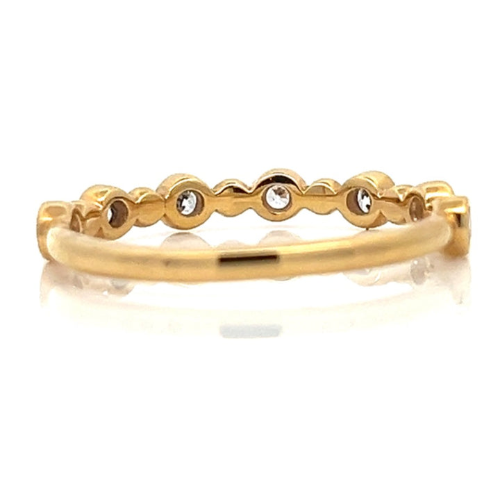 gold balls & bezel diamond band - Valentshop Jewelry