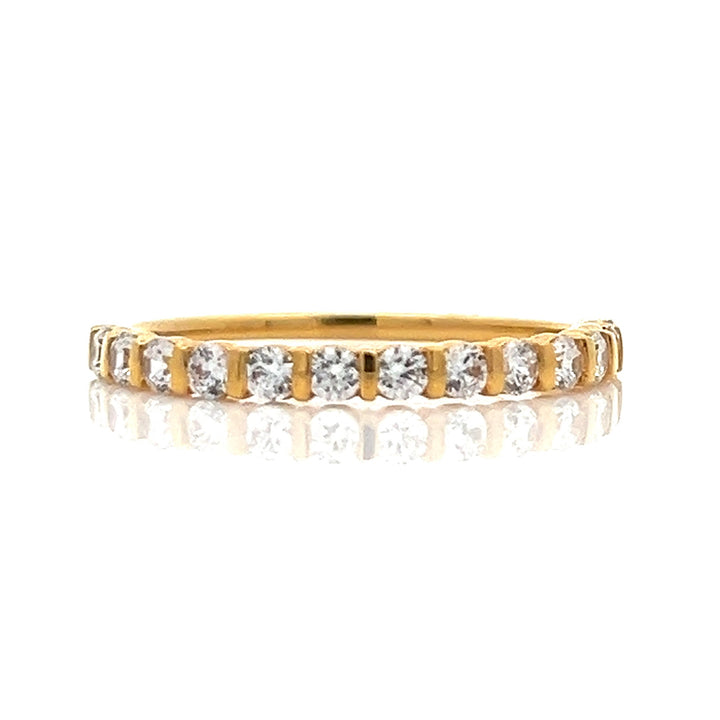 gold bars and round diamond band - Valentshop Jewelry