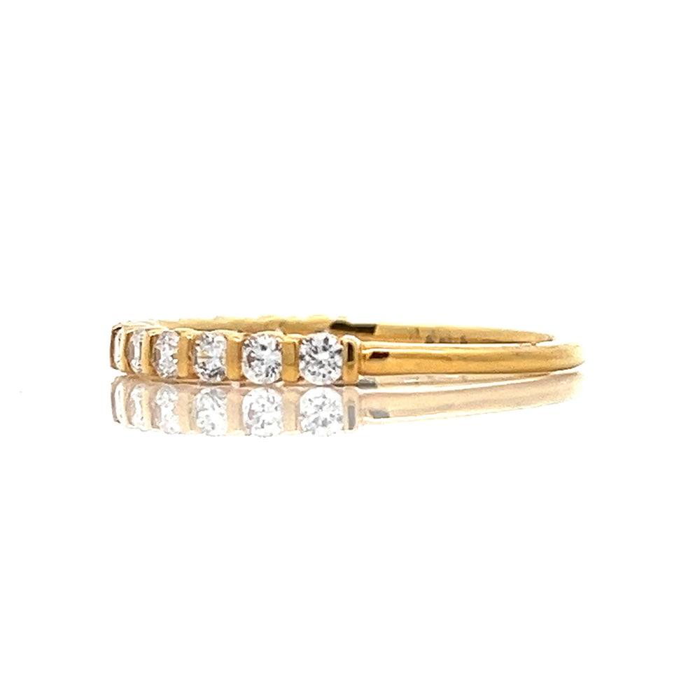 gold bars and round diamond band - Valentshop Jewelry