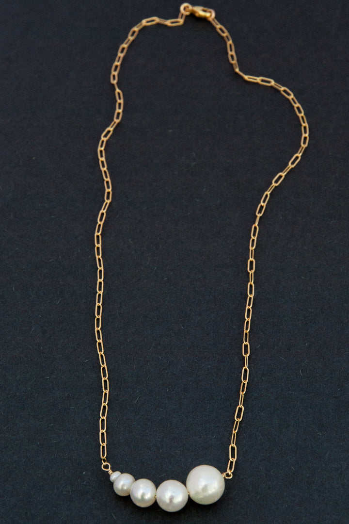 graduated pearl bar necklace - valentshop.com