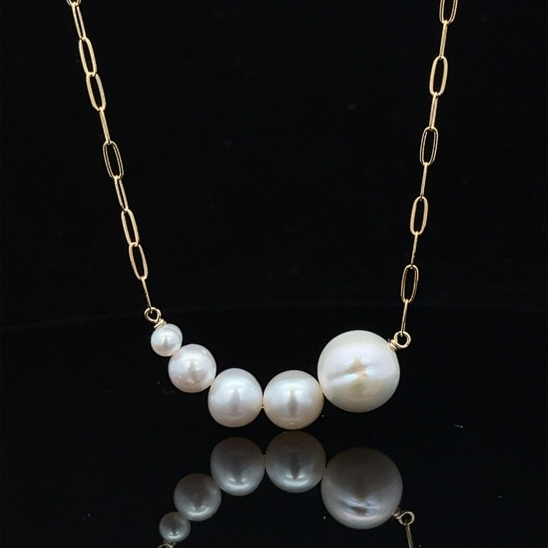 graduated pearl bar necklace - valentshop.com
