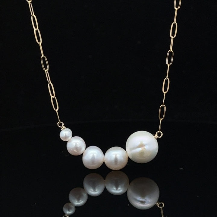 graduated pearl bar necklace - valentshop.com