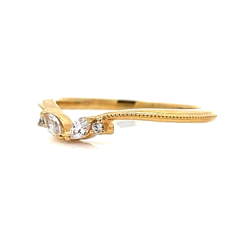 accented milgrain marquise diamond band - Valentshop Jewelry