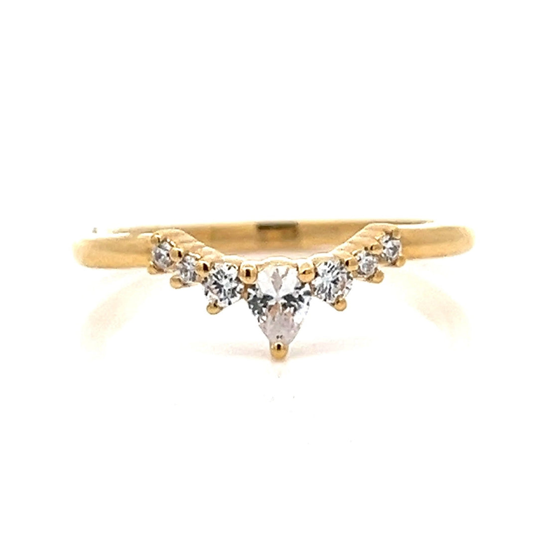 pear curved contour diamond band - Valentshop Jewelry