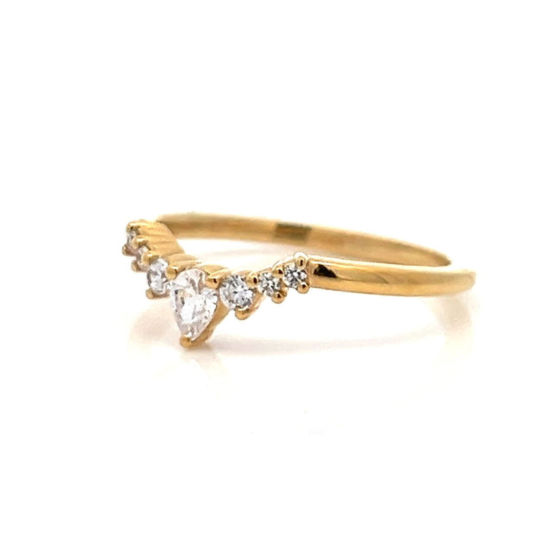 pear curved contour diamond band - Valentshop Jewelry