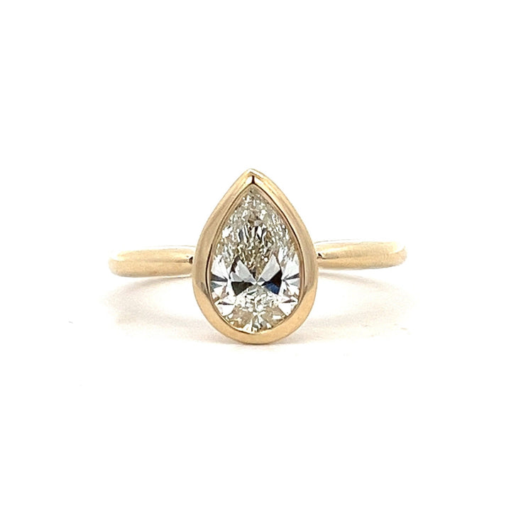 1.25 ctw pear bezel-set engagement ring - Valentshop Jewelry