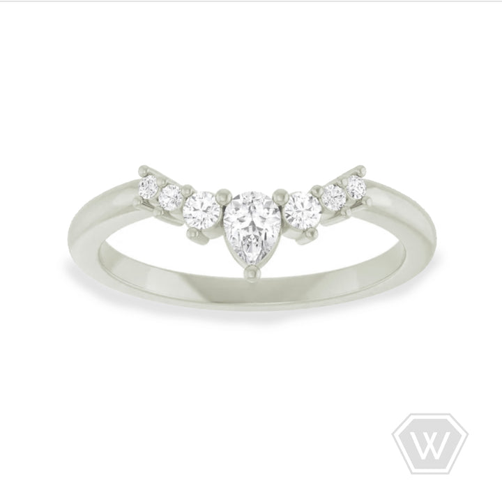 pear curved contour diamond band - .25 ctw - valentshop.com