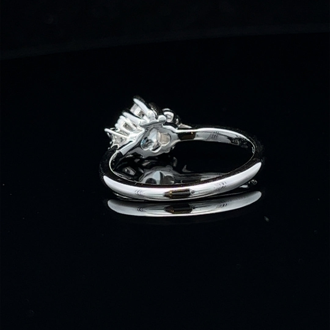 1 5/8 ctw pear diamond engagement ring with diamond accents - valentshop.com
