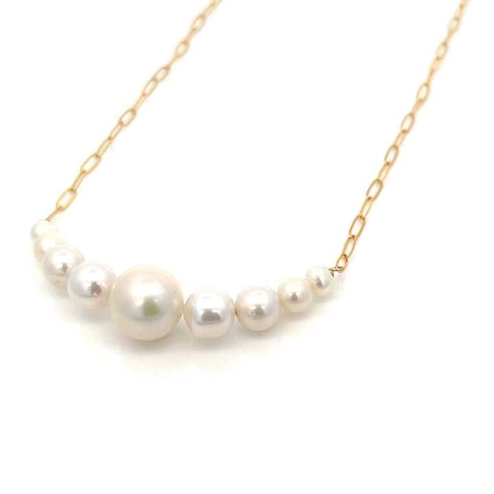 bold graduated pearl bar necklace - valentshop.com