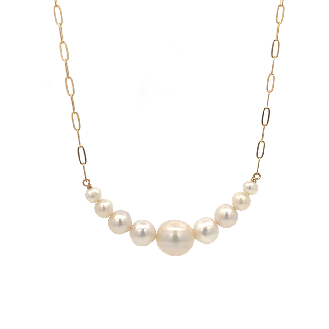 bold graduated pearl bar necklace - valentshop.com