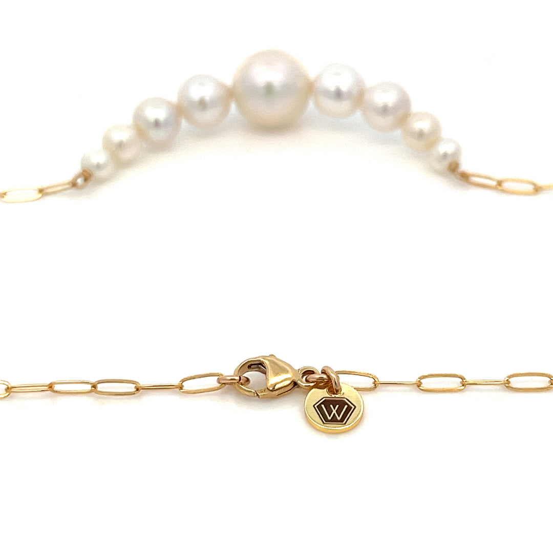 bold graduated pearl bar necklace - valentshop.com