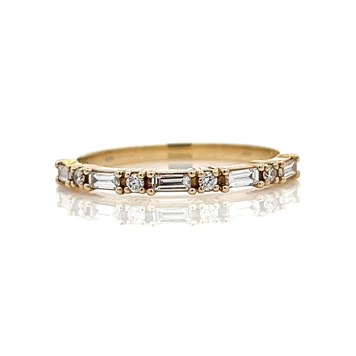 baguette & round diamond band - Valentshop Jewelry
