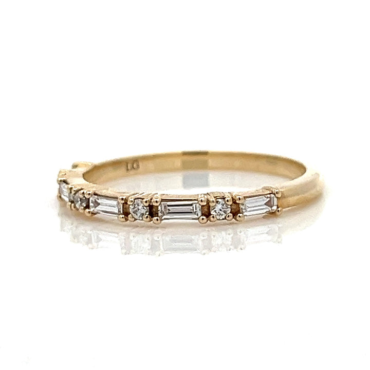 baguette & round diamond band - Valentshop Jewelry