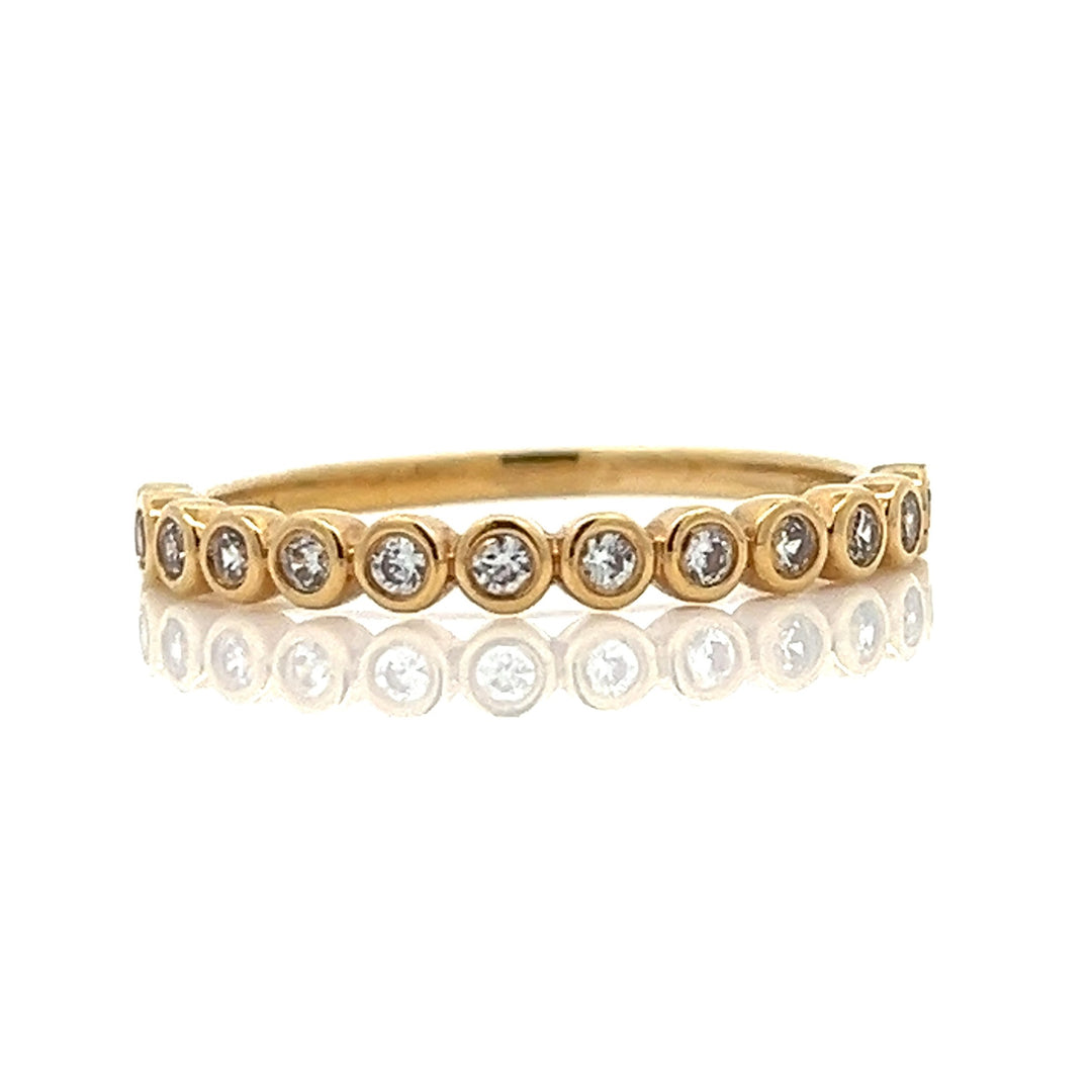 round bezel diamond band - Valentshop Jewelry
