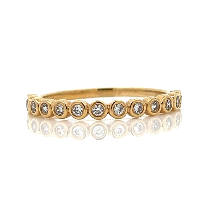round bezel diamond band - Valentshop Jewelry