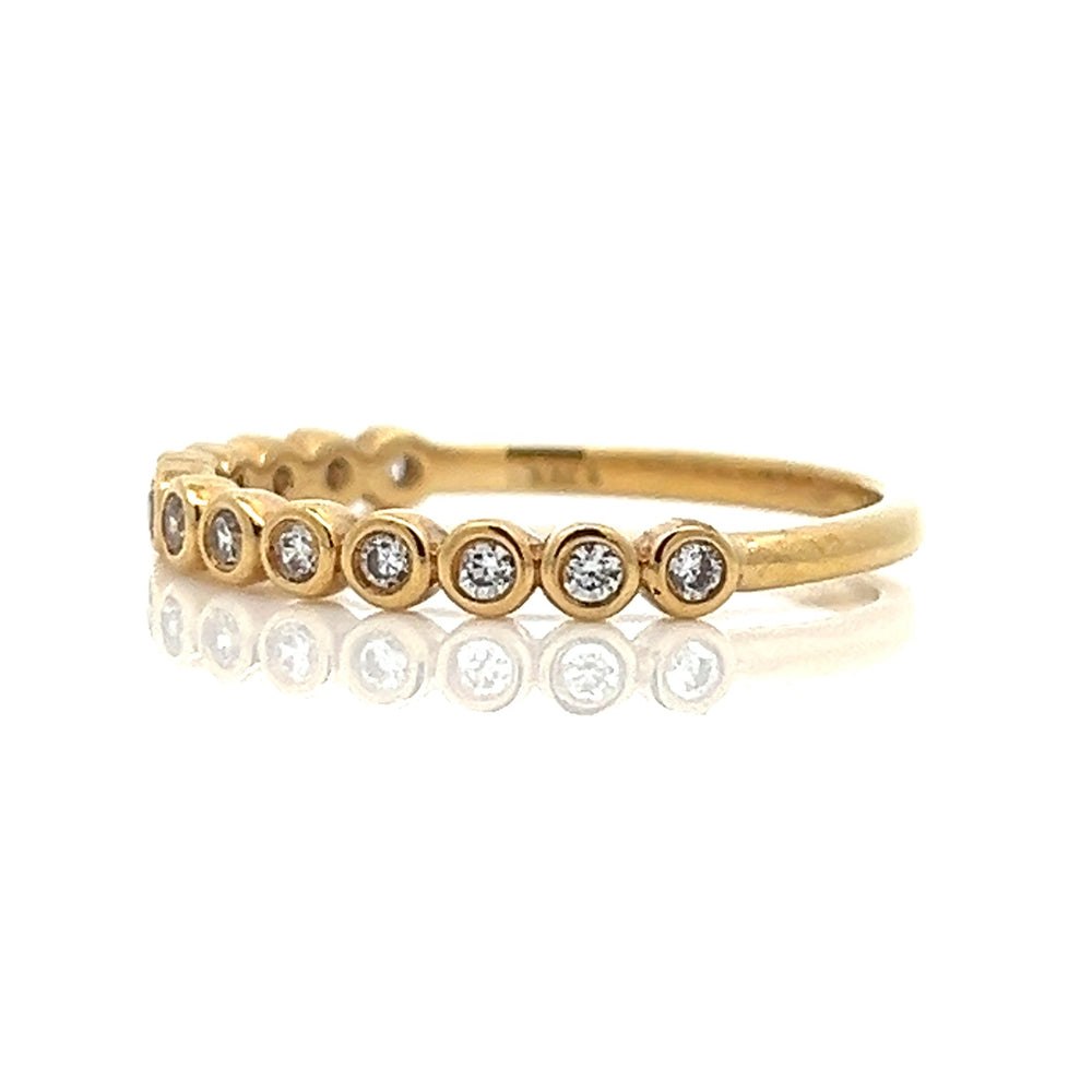 round bezel diamond band - Valentshop Jewelry