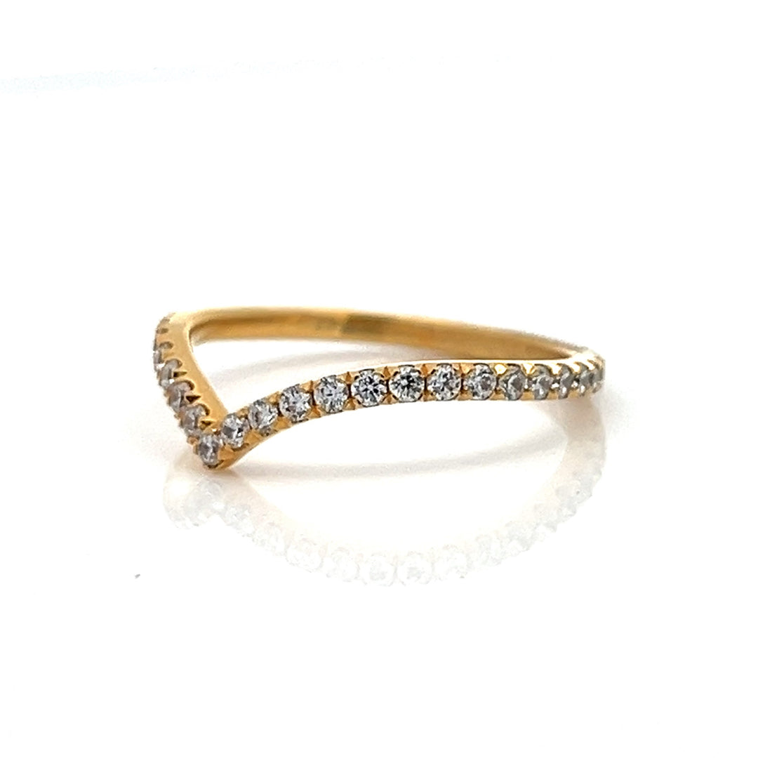 v-shaped round contour diamond band - Valentshop Jewelry