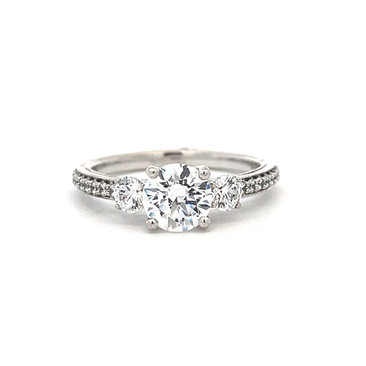 1 1/2 ctw three-stone round french-set diamond engagement ring - valentshop.com