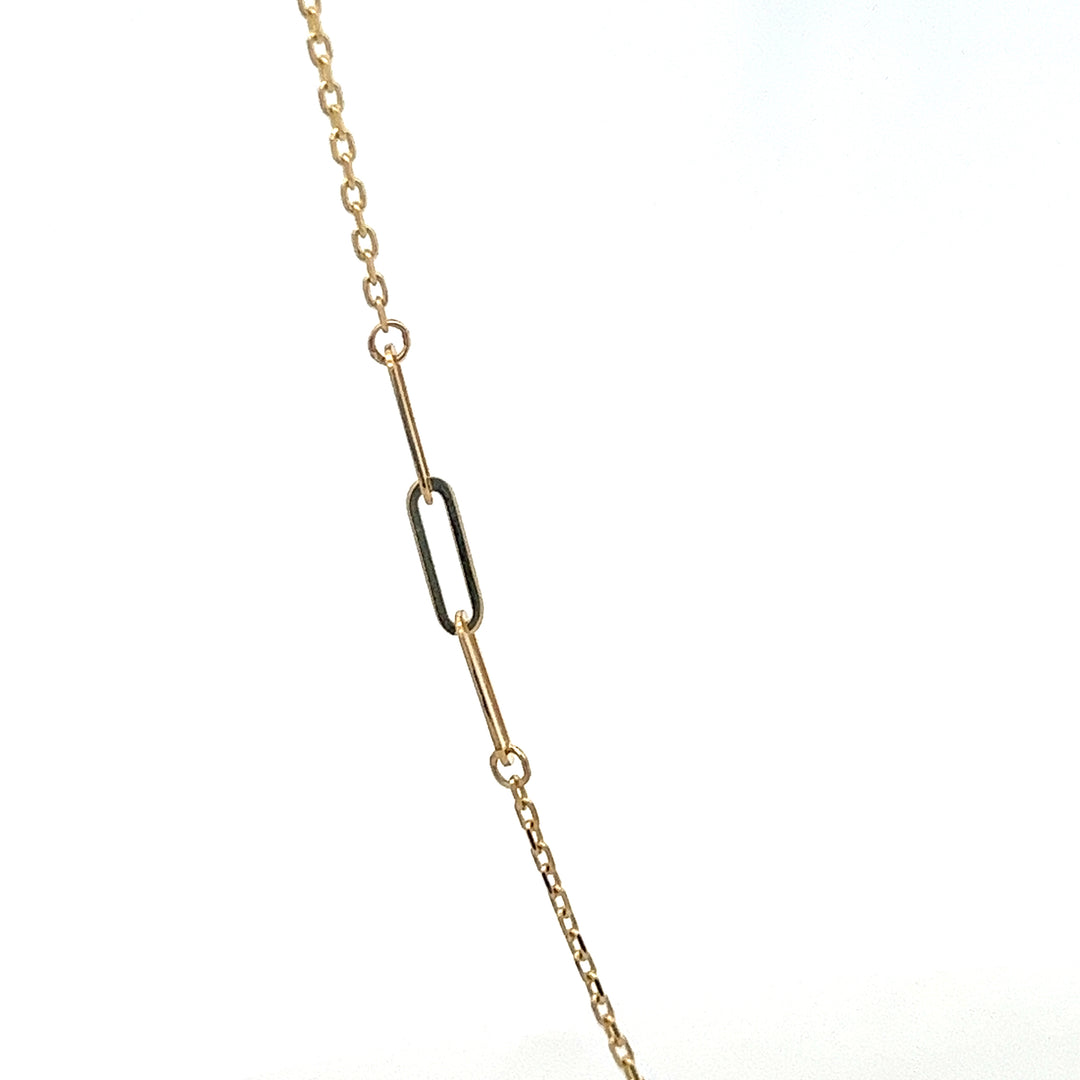 14K solid gold paperclip triple-station necklace - valentshop.com