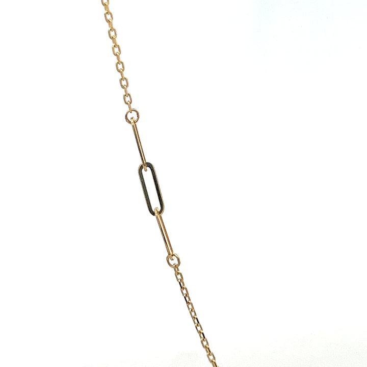 14K solid gold paperclip triple-station necklace - valentshop.com