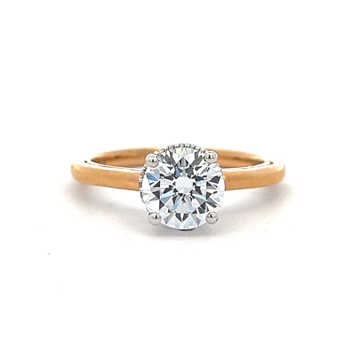 1 1/3 ctw diamond solitaire engagement ring with hidden collar - valentshop.com