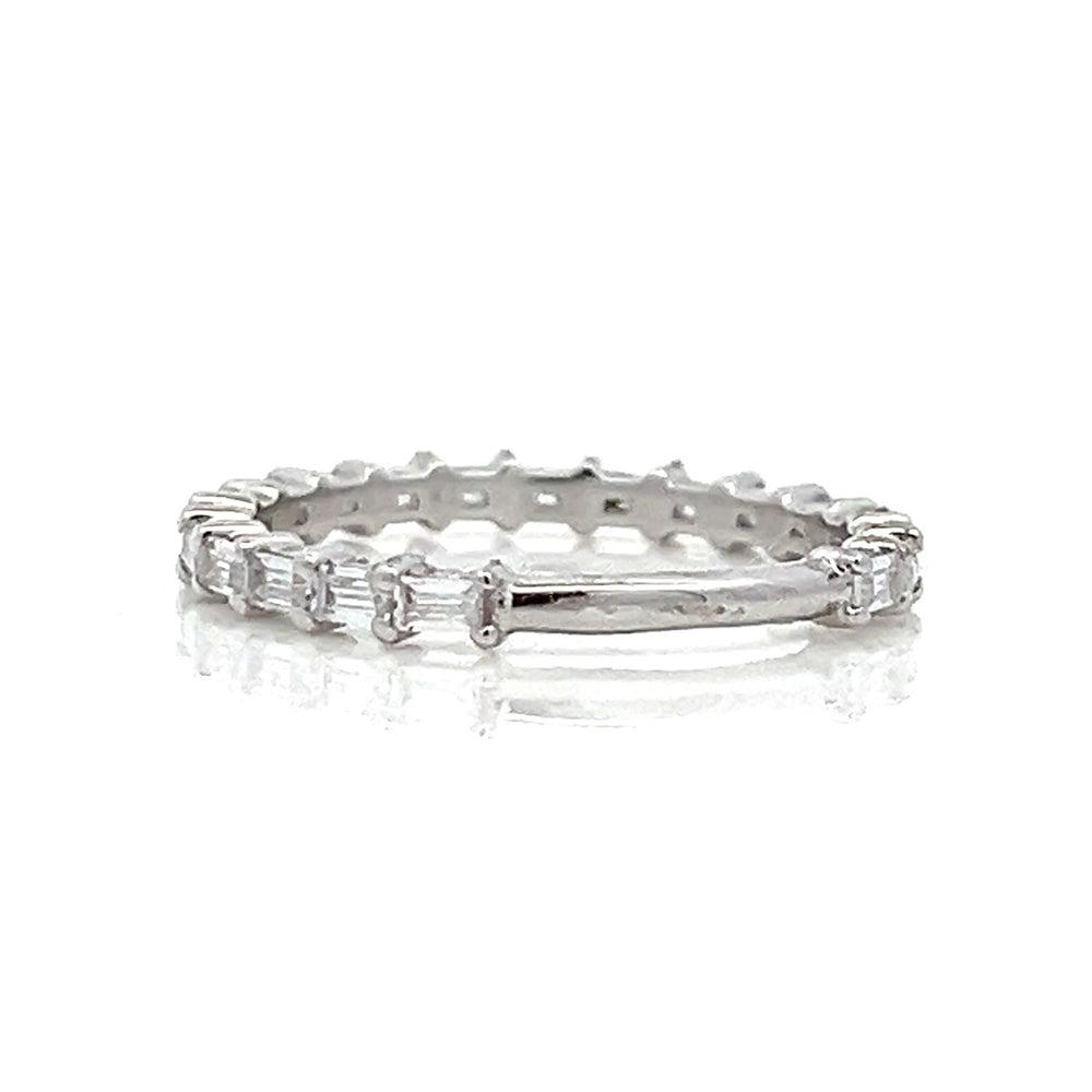 straight baguette diamond band - Valentshop Jewelry