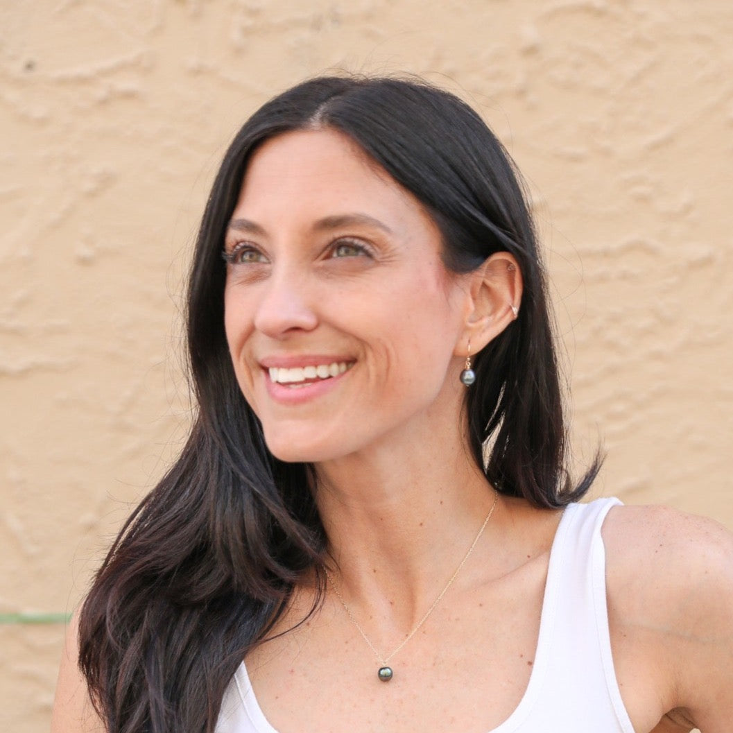 14K van luna - tahitian pearl drop earrings - Valentshop Jewelry