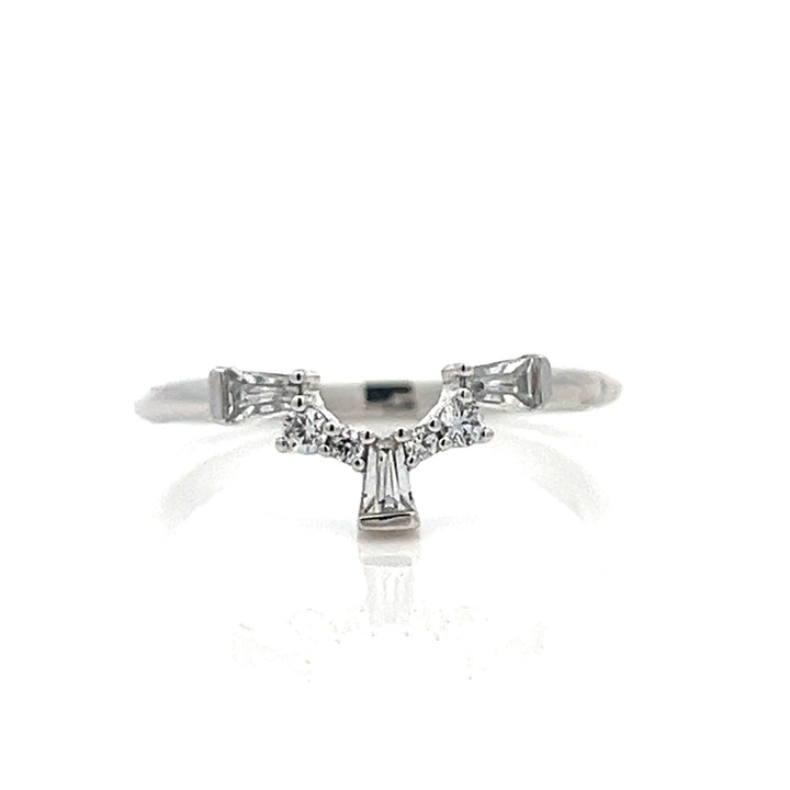 contoured tapered baguette and round diamond band - Valentshop Jewelry
