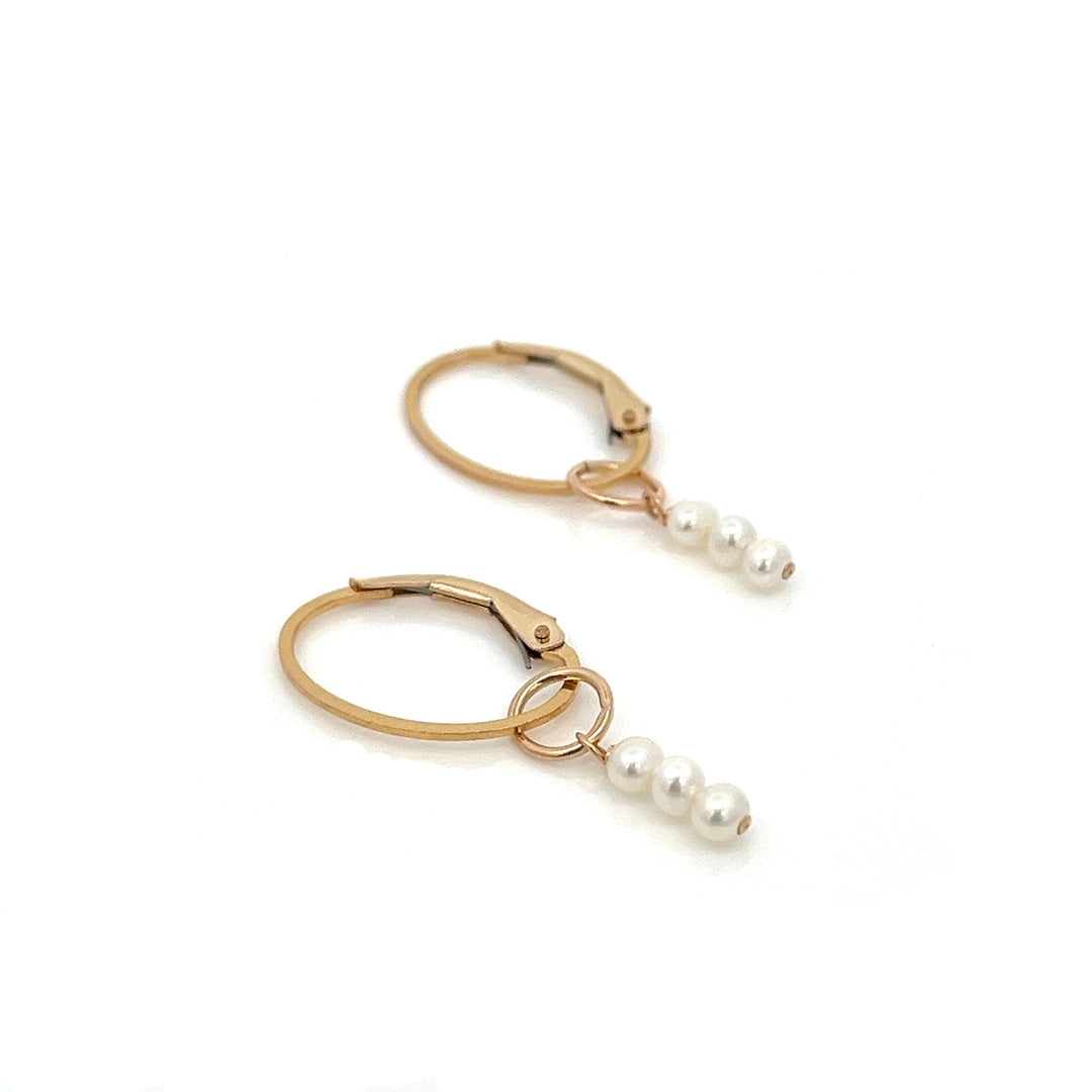 three baby pearl stick earrings - valentshop.com