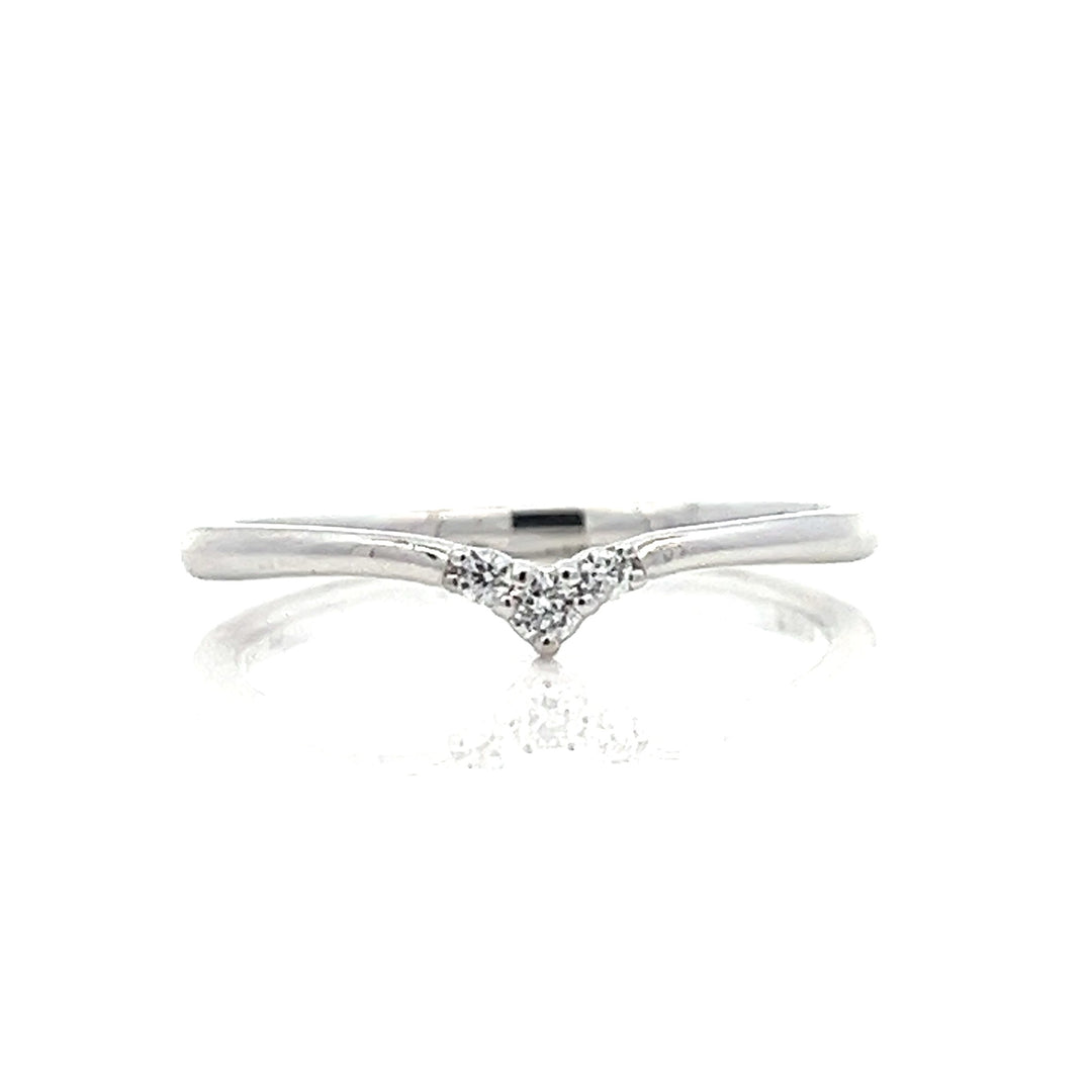 three-stone pointed diamond band - Valentshop Jewelry