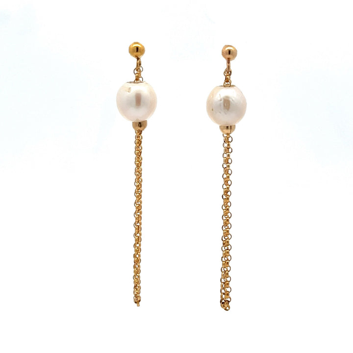 pearl chain swing earrings - Valentshop Jewelry