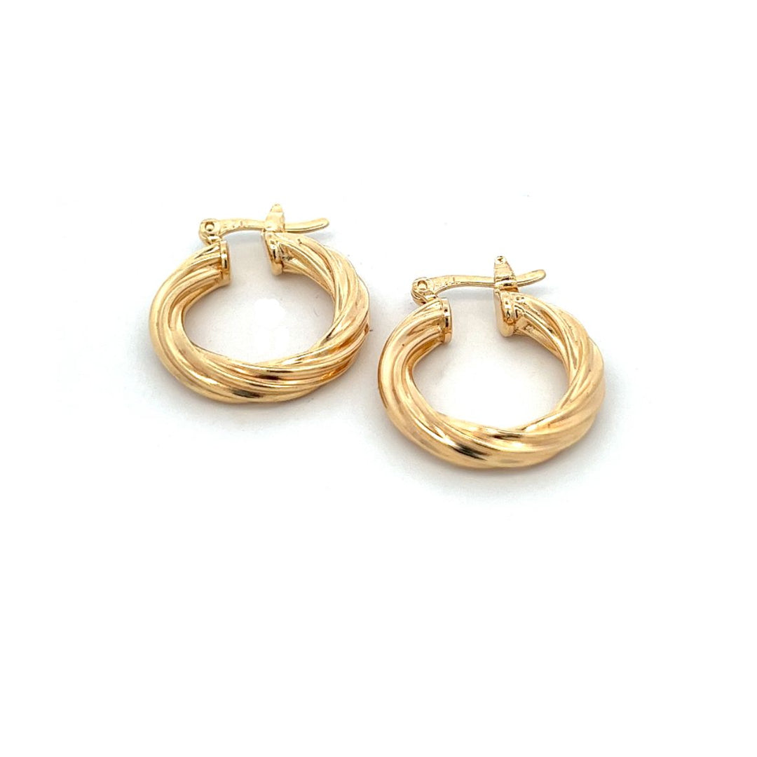 14K-gold-filled twisted rope hoops with latch - valentshop.com