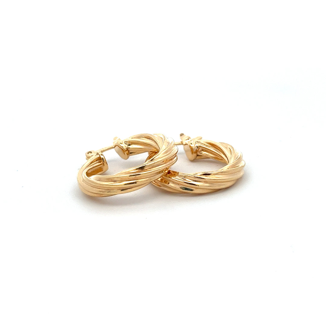 14K-gold-filled twisted rope hoops with latch - valentshop.com