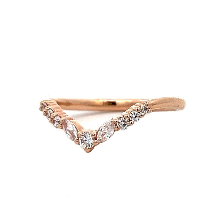 v-shaped contour diamond band - Valentshop Jewelry
